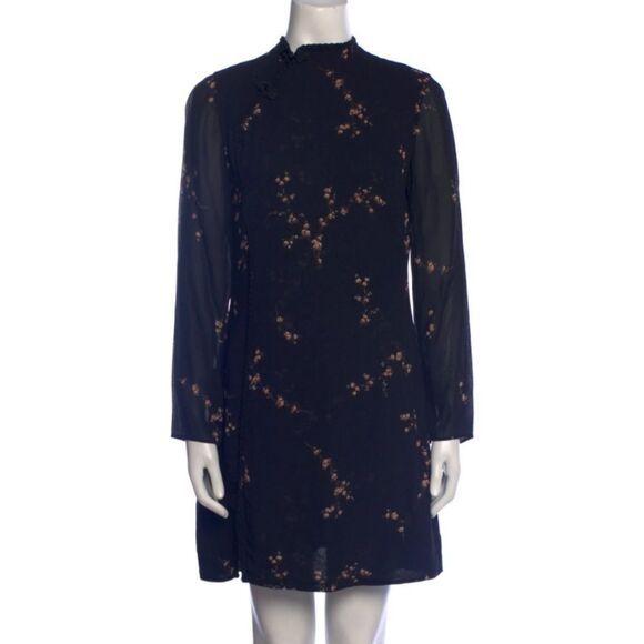 Reformation Mini Black Dress Wildflower Floral Print Size 4 - Picture 5 of 9
